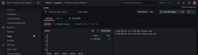 Loki Logs pada Grafana